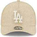 bezowa-czapka-z-zakrzywionym-daszkiem-snapback-9forty-m-crown-a-frame-cotton-weave-los-angeles-dodgers-mlb-od-new-era