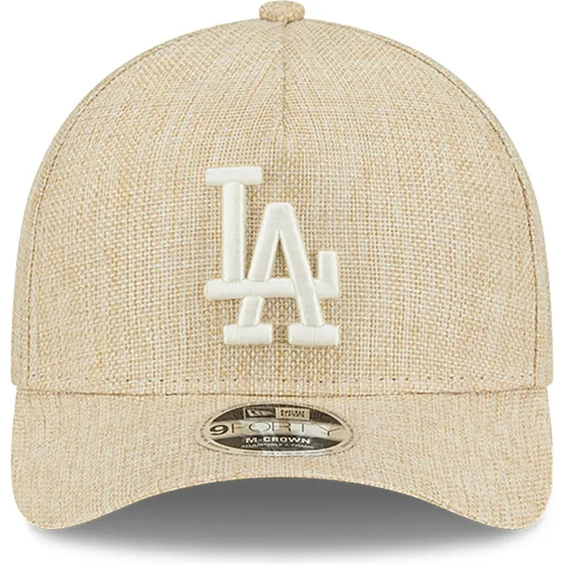 bezowa-czapka-z-zakrzywionym-daszkiem-snapback-9forty-m-crown-a-frame-cotton-weave-los-angeles-dodgers-mlb-od-new-era