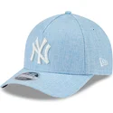 jasnoniebieska-zakrzywiona-czapka-snapback-9forty-m-crown-a-frame-cotton-weave-new-york-yankees-mlb-new-era