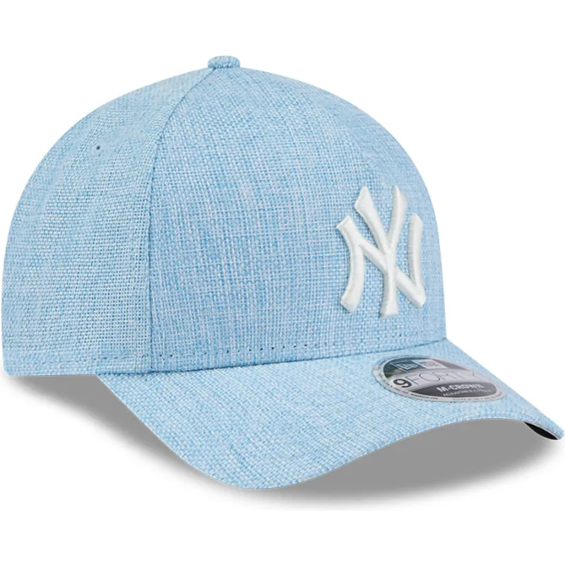 jasnoniebieska-zakrzywiona-czapka-snapback-9forty-m-crown-a-frame-cotton-weave-new-york-yankees-mlb-new-era