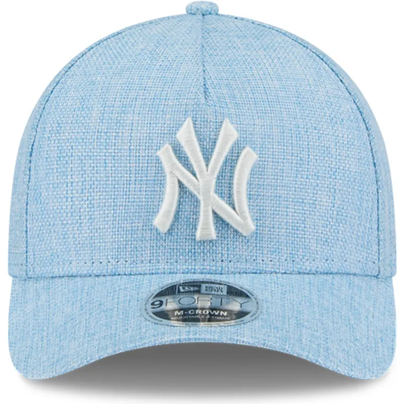 jasnoniebieska-zakrzywiona-czapka-snapback-9forty-m-crown-a-frame-cotton-weave-new-york-yankees-mlb-new-era