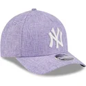 new-era-curved-brim-9forty-m-crown-a-frame-cotton-weave-new-york-yankees-mlb-purple-snapback-cap