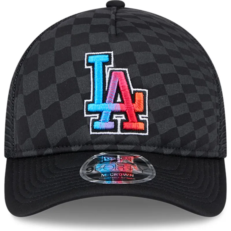 czapka-trucker-czarna-9forty-m-crown-a-frame-gradient-raceway-los-angeles-dodgers-mlb-new-era