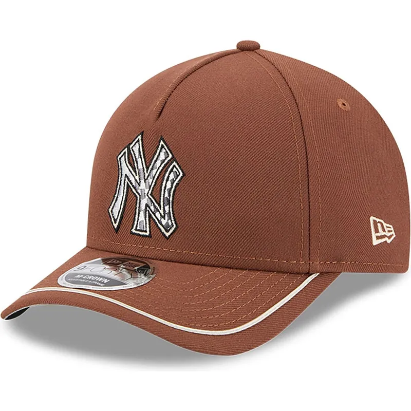 brazowa-czapka-z-zakrzywionym-daszkiem-snapback-9forty-m-crown-a-frame-motorsport-new-york-yankees-mlb-new-era