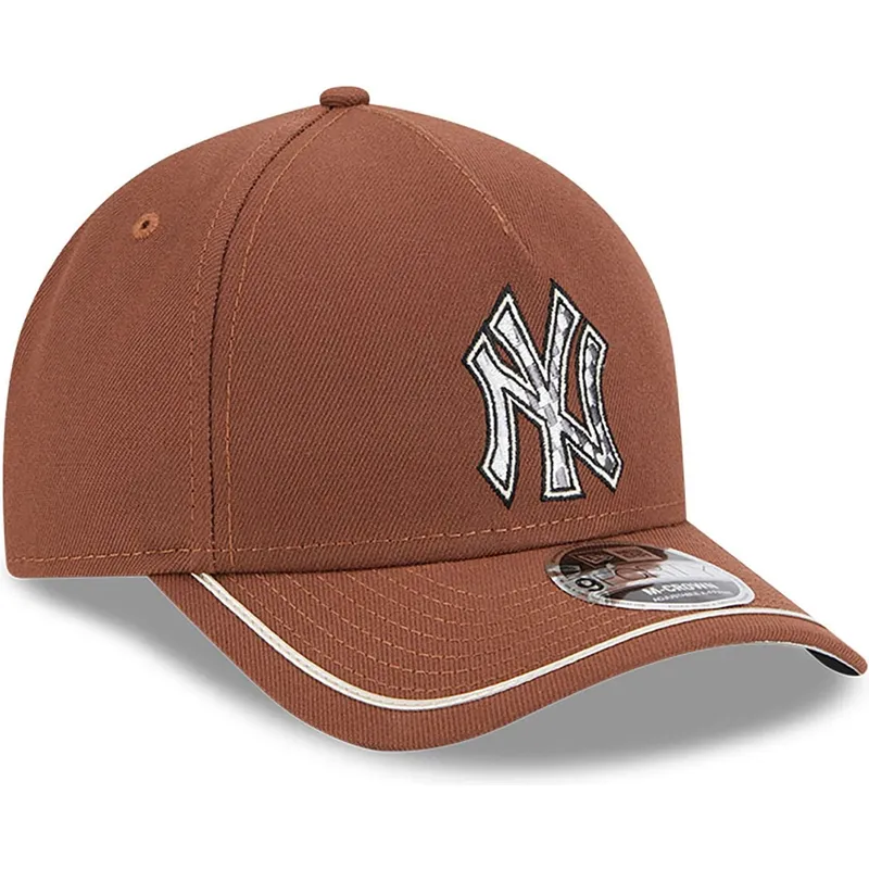 brazowa-czapka-z-zakrzywionym-daszkiem-snapback-9forty-m-crown-a-frame-motorsport-new-york-yankees-mlb-new-era