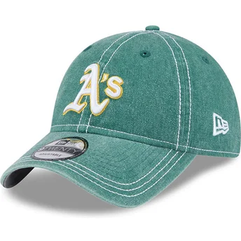 Regulowana zielona czapka z zakrzywionym daszkiem 9TWENTY Washed Contrast Oakland Athletics MLB od New Era