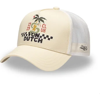Czapka trucker beżowo-biała SURF10 od Von Dutch