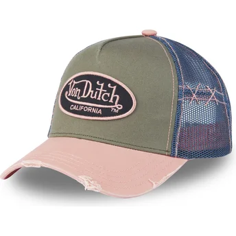 Czapka trucker zielona, niebieska i różowa USED 03 od Von Dutch