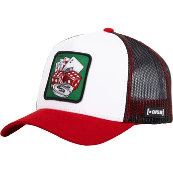 Czapka trucker biała i czerwona Poker Gamble GAM od Capslab