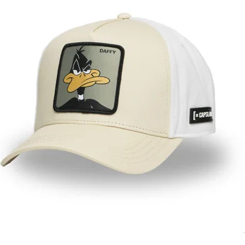 Beżowo-biała zakrzywiona czapka snapback Kaczor Daffy LOO11 DAF2 Looney Tunes od Capslab