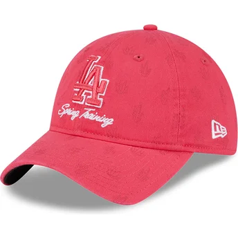 Różowa regulowana czapka z zakrzywionym daszkiem dla kobiet 9TWENTY Pattern Spring Training Fan Pack 2025 Los Angeles Dodgers ML