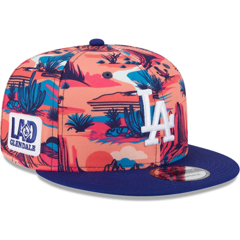 czapka-z-daszkiem-plaska-wielokolorowa-snapback-9fifty-printed-spring-training-fan-pack-2025-los-angeles-dodgers-mlb-od-new-era