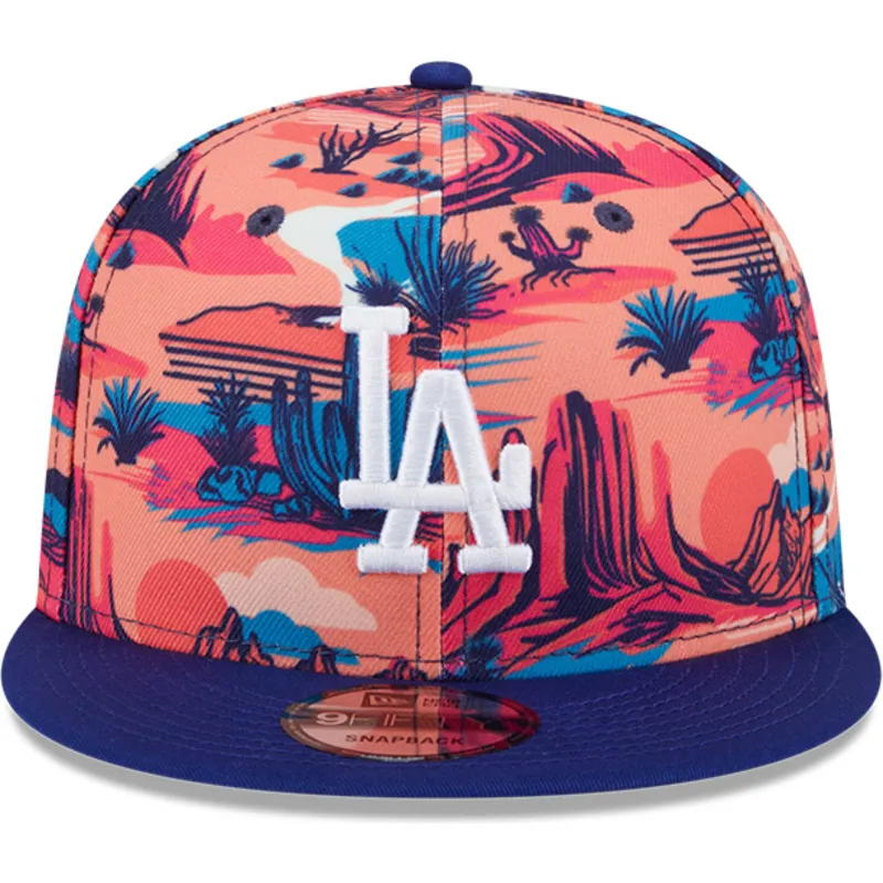 wielokolorowa-plaska-czapka-snapback-9fifty-printed-spring-training-fan-pack-2025-los-angeles-dodgers-mlb-new-era