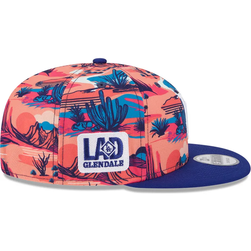 wielokolorowa-plaska-czapka-snapback-9fifty-printed-spring-training-fan-pack-2025-los-angeles-dodgers-mlb-new-era