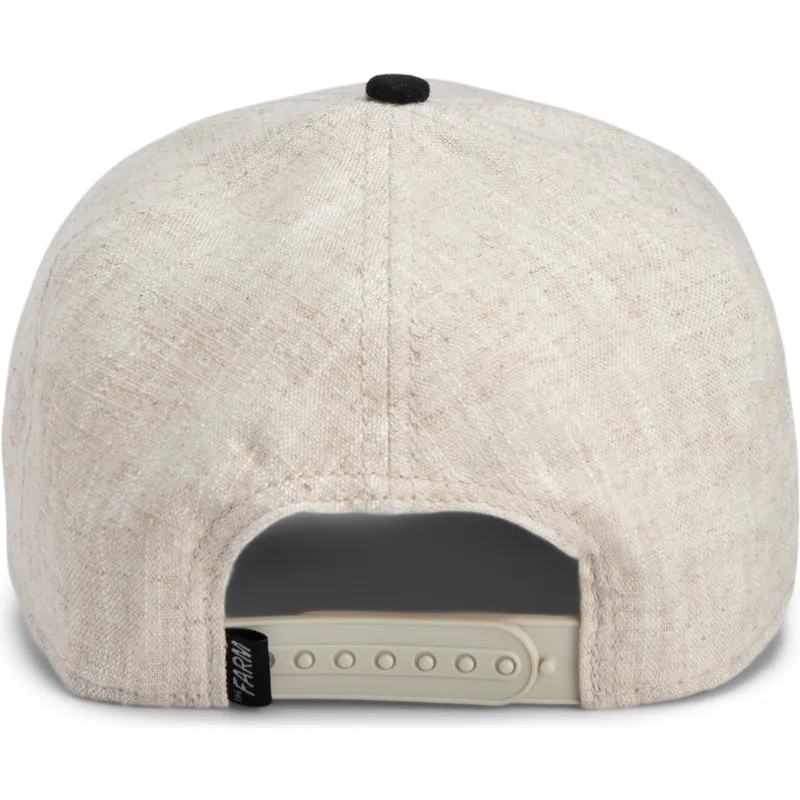 czapka-z-daszkiem-bezowo-czarna-snapback-skorpion-deadly-lethal-linen-rugged-comfort-the-farm-od-goorin-bros