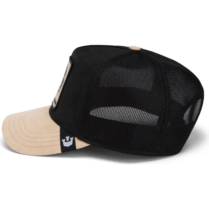 czapka-trucker-czarna-i-bezowa-gepard-warrior-the-suede-cheetah-global-core-micro-suede-the-farm-od-goorin-bros