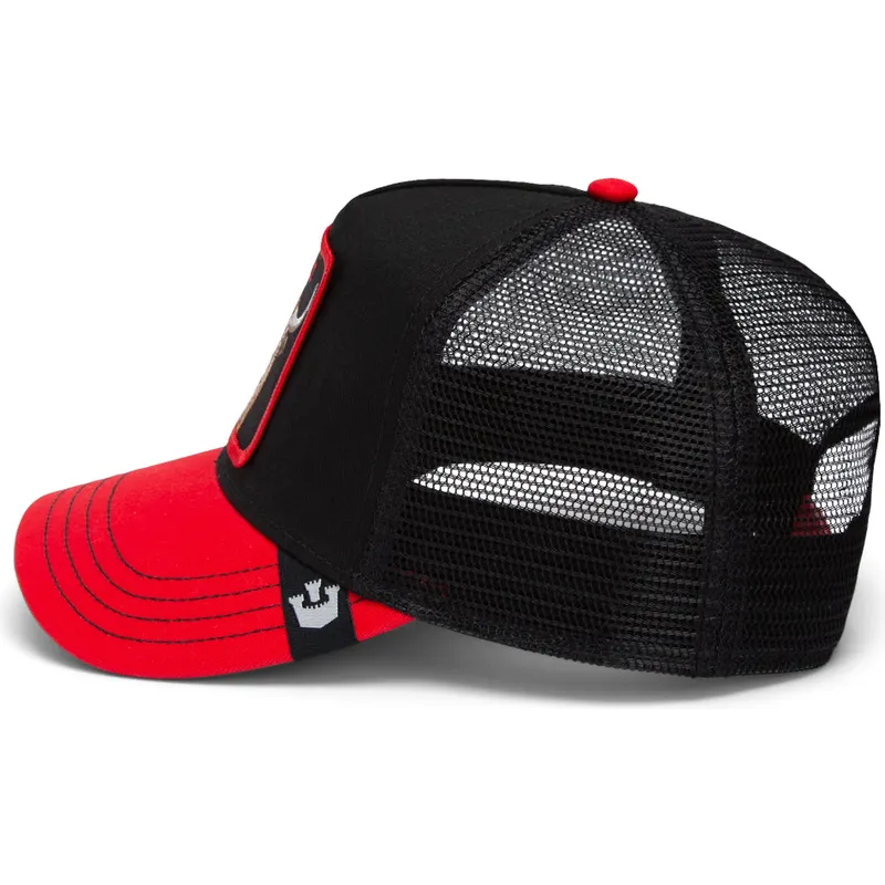 czapka-trucker-czarno-czerwona-koza-the-goat-steer-fab-farm-od-goorin-bros