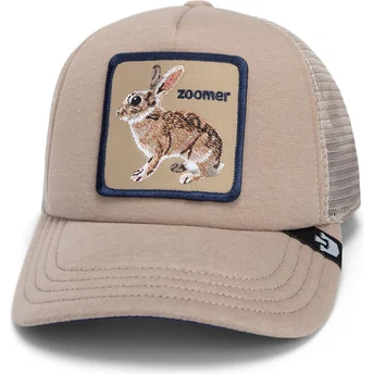 Beżowa czapka trucker dla dzieci z królikiem Ok Zoomer The Farm od Goorin Bros.
