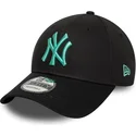 czarna-regulowana-czapka-z-zakrzywionym-daszkiem-z-niebieskim-logo-9forty-league-essential-new-york-yankees-mlb-od-new-era