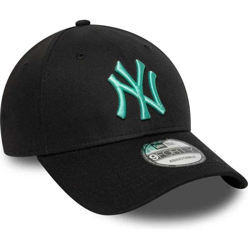 czarna-regulowana-czapka-z-zakrzywionym-daszkiem-z-niebieskim-logo-9forty-league-essential-new-york-yankees-mlb-new-era