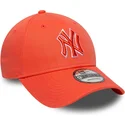 regulowana-pomaranczowa-czapka-z-zakrzywionym-daszkiem-z-pomaranczowym-logo-9forty-team-outline-new-york-yankees-mlb-od-new-era