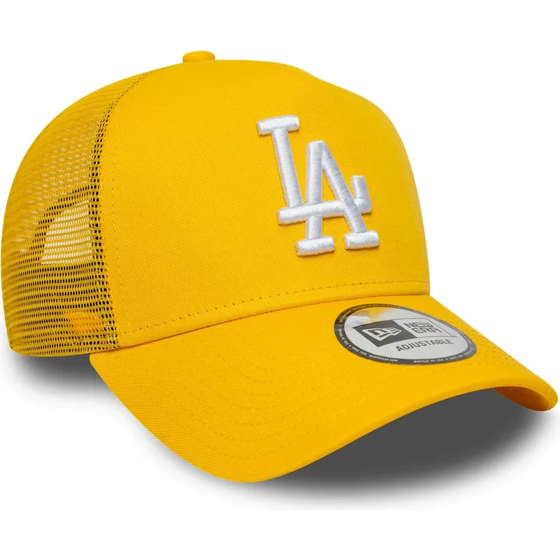 czapka-trucker-zolta-a-frame-league-essential-los-angeles-dodgers-mlb-new-era