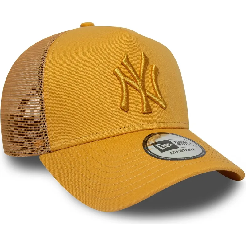 czapka-trucker-zolta-z-zoltym-logo-a-frame-league-essential-new-york-yankees-mlb-new-era