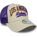 bezowo-fioletowa-czapka-truckerka-e-frame-script-los-angeles-lakers-nba-od-new-era