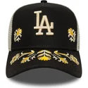 czarna-czapka-trucker-a-frame-floral-icon-los-angeles-dodgers-mlb-od-new-era