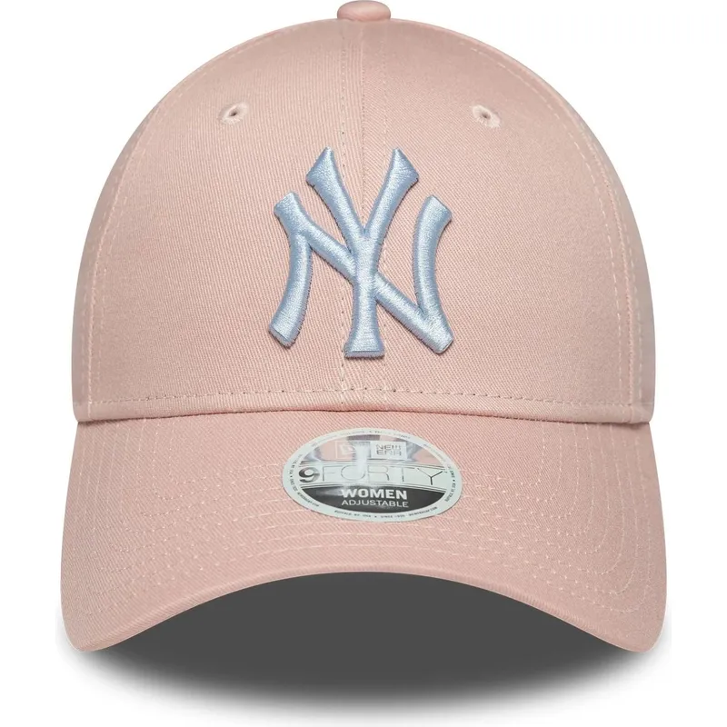 rozowa-regulowana-czapka-z-zakrzywionym-daszkiem-dla-kobiet-z-bialym-logo-9forty-league-essential-new-york-yankees-mlb-new-era