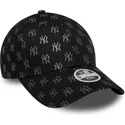 czarna-zakrzywiona-czapka-damska-regulowana-9forty-monogram-new-york-yankees-mlb-od-new-era