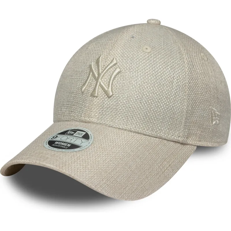 bezowa-regulowana-czapka-z-daszkiem-dla-kobiet-9forty-woven-new-york-yankees-mlb-new-era