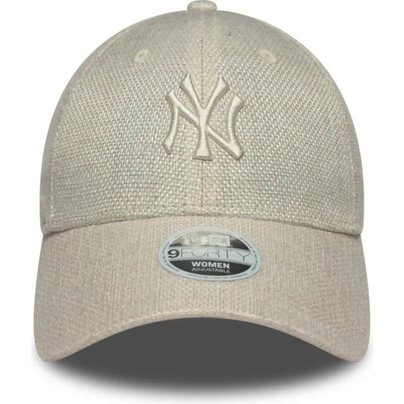 bezowa-regulowana-czapka-z-daszkiem-dla-kobiet-9forty-woven-new-york-yankees-mlb-new-era