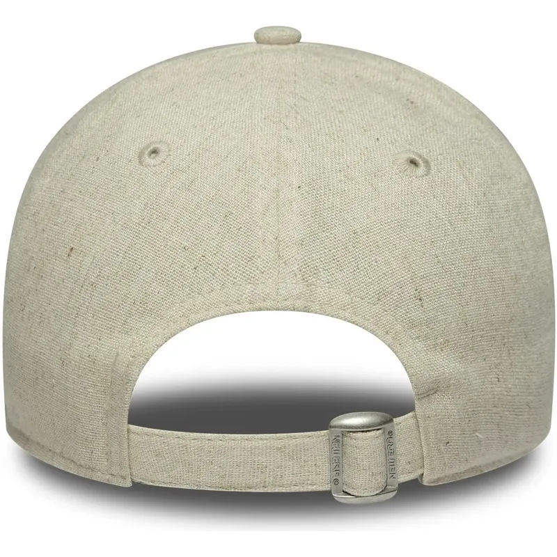 bezowa-regulowana-czapka-z-daszkiem-dla-kobiet-z-bezowym-logo-9twenty-linen-new-york-yankees-mlb-new-era