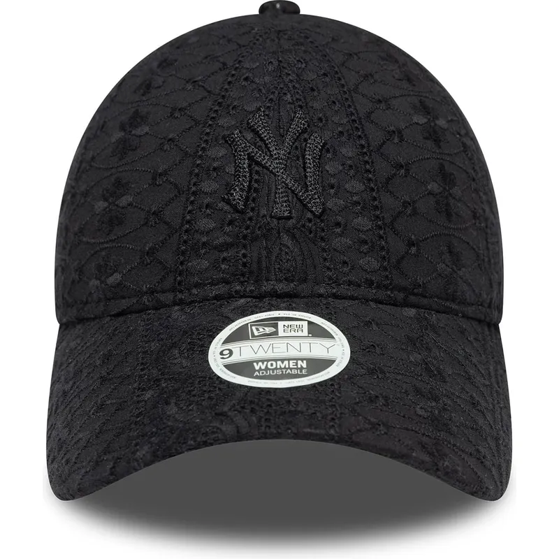 czarna-regulowana-czapka-z-daszkiem-dla-kobiet-z-czarnym-logo-9twenty-broderie-new-york-yankees-mlb-new-era