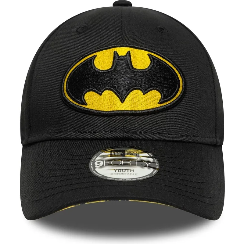 czarna-zakrzywiona-czapka-regulowana-dla-dzieci-9forty-all-over-print-batman-dc-comics-new-era