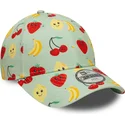 zielona-zakrzywiona-czapka-dziecieca-z-regulacja-9forty-all-over-print-fruit-marki-new-era