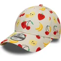 bezowa-czapka-z-zakrzywionym-daszkiem-regulowana-dla-dzieci-9forty-all-over-print-fruit-marki-new-era
