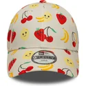 bezowa-czapka-z-zakrzywionym-daszkiem-regulowana-dla-dzieci-9forty-all-over-print-fruit-marki-new-era