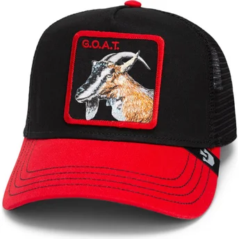 Czarna i czerwona czapka trucker z krową The Goat Steer Fab Farm od Goorin Bros.