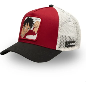 Czapka trucker czerwona, biała i czarna Monkey D. Luffy OP5 RED One Piece od Capslab