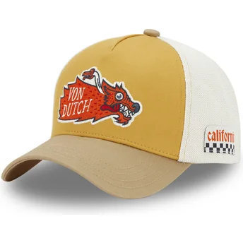 Brązowo-biała czapka trucker WILD05 od Von Dutch