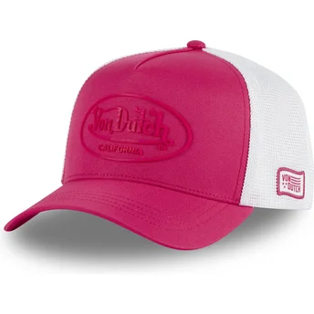 Różowo-biała czapka trucker FLUO01 od Von Dutch