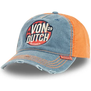 Czapka z zakrzywionym daszkiem niebiesko-pomarańczowa regulowana RETRO02 od Von Dutch