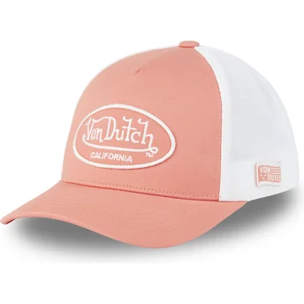 Różowo-biała regulowana czapka trucker LOF B25 Von Dutch