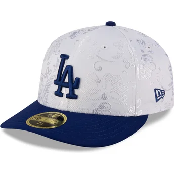 Biała i niebieska płaska czapka Los Angeles Dodgers MLB 59FIFTY Day Low Profile New Era.