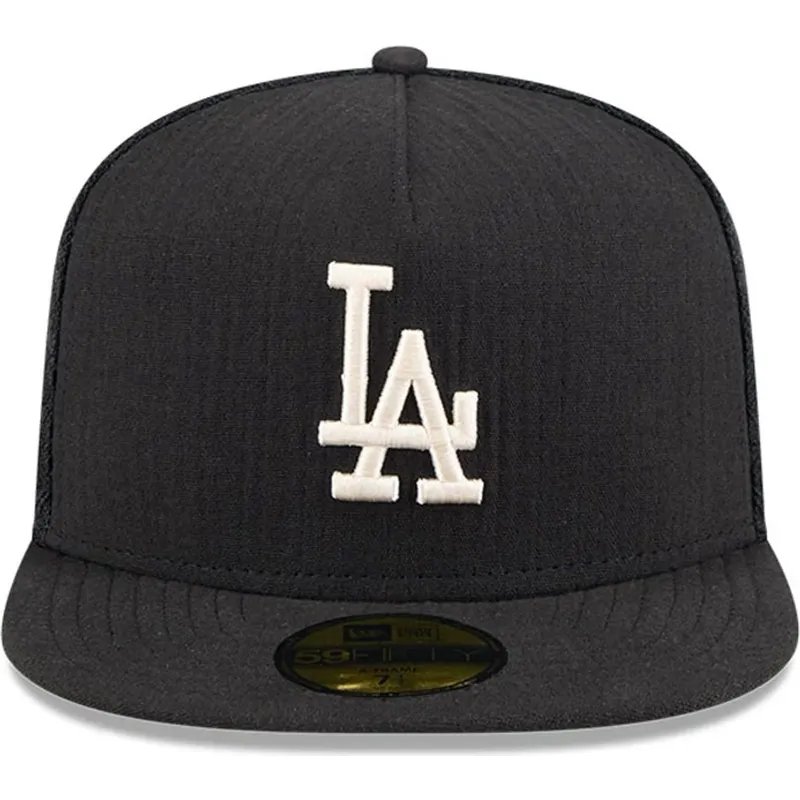 czarna-dopasowana-czapka-z-plaskim-daszkiem-59fifty-day-a-frame-los-angeles-dodgers-mlb-new-era