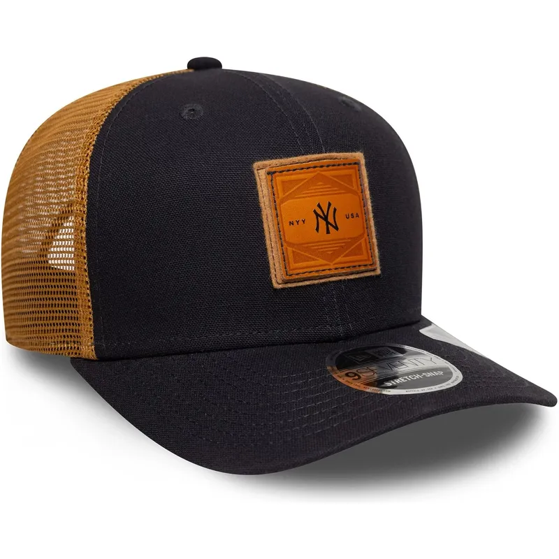 granatowo-brazowa-czapka-trucker-9seventy-stretch-snap-z-wytloczonym-logo-new-york-yankees-mlb-od-new-era