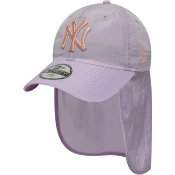 Fioletowa czapka z zakrzywionym daszkiem snapback dla dzieci 9FORTY Sun Shield New York Yankees MLB marki New Era