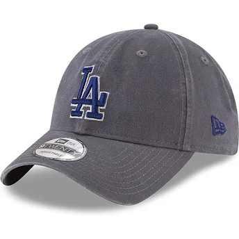 Szara zakrzywiona czapka regulowana z niebieskim logo 9TWENTY Core Classic Los Angeles Dodgers MLB od New Era